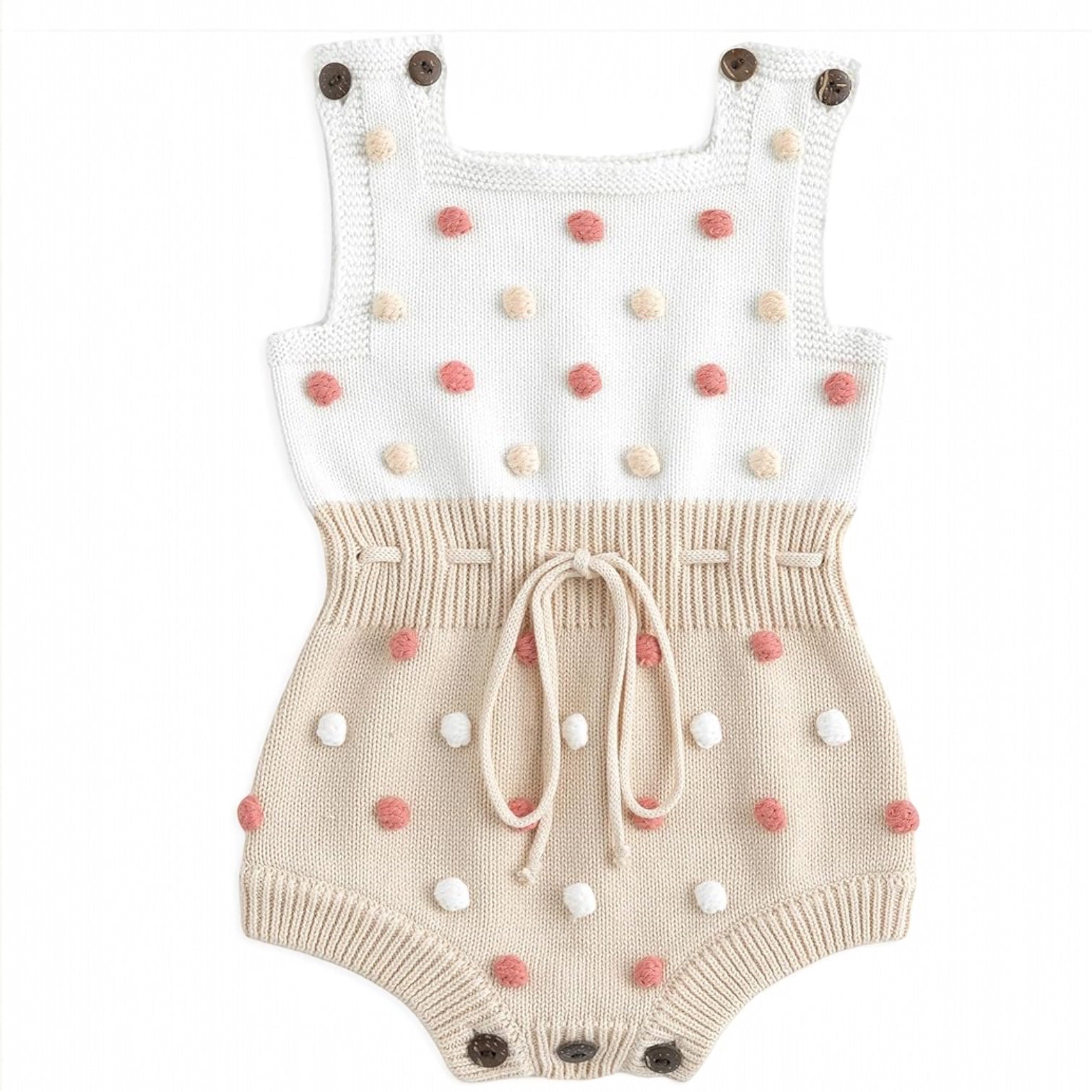 Joelle Pom Pom Romper (Beige)