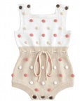 Joelle Pom Pom Romper (Beige)