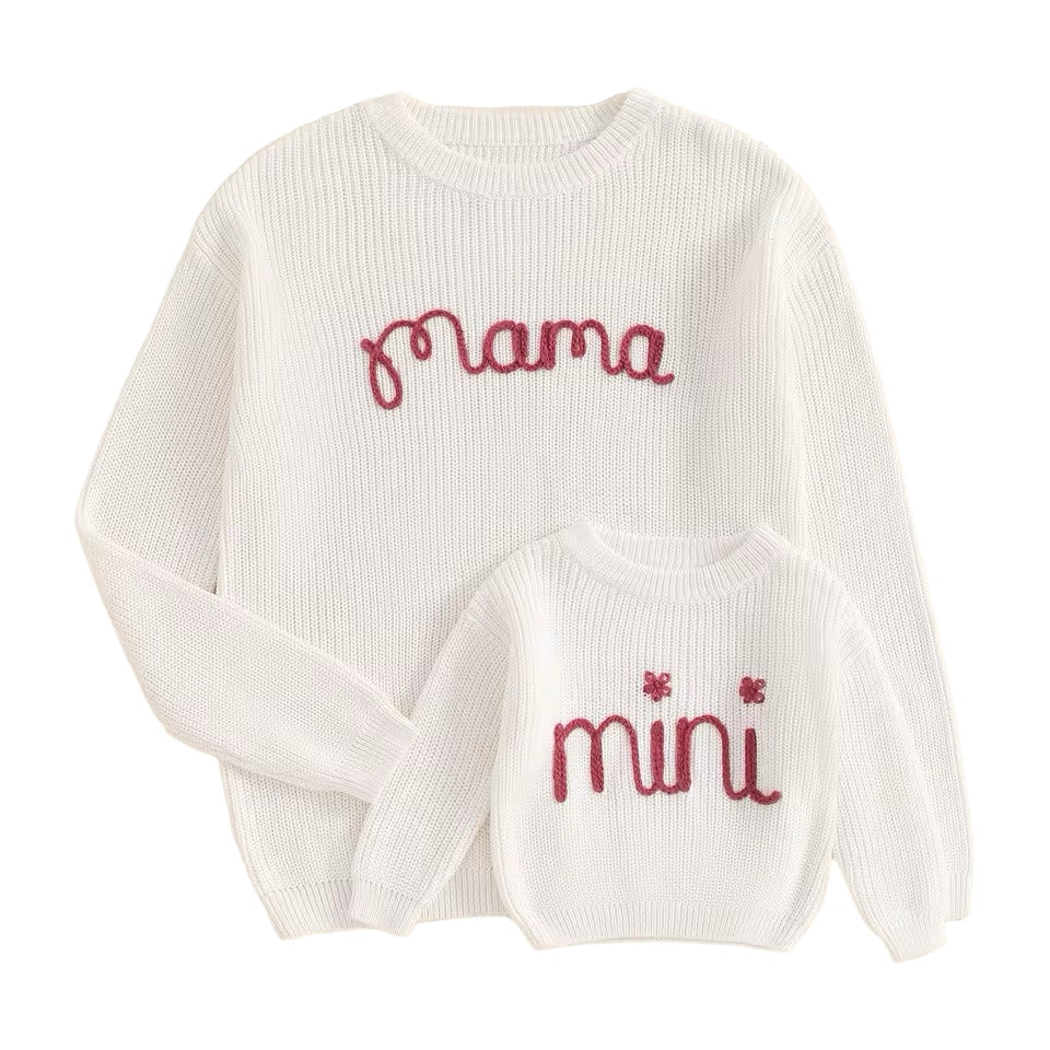 Mama Mini Knit Sweater (white)