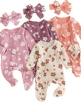 2pcs Floral Onesie Set