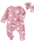 2pcs Floral Onesie Set