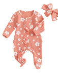 2pcs Floral Onesie Set