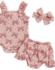 Pink Bow Delight Romper Set