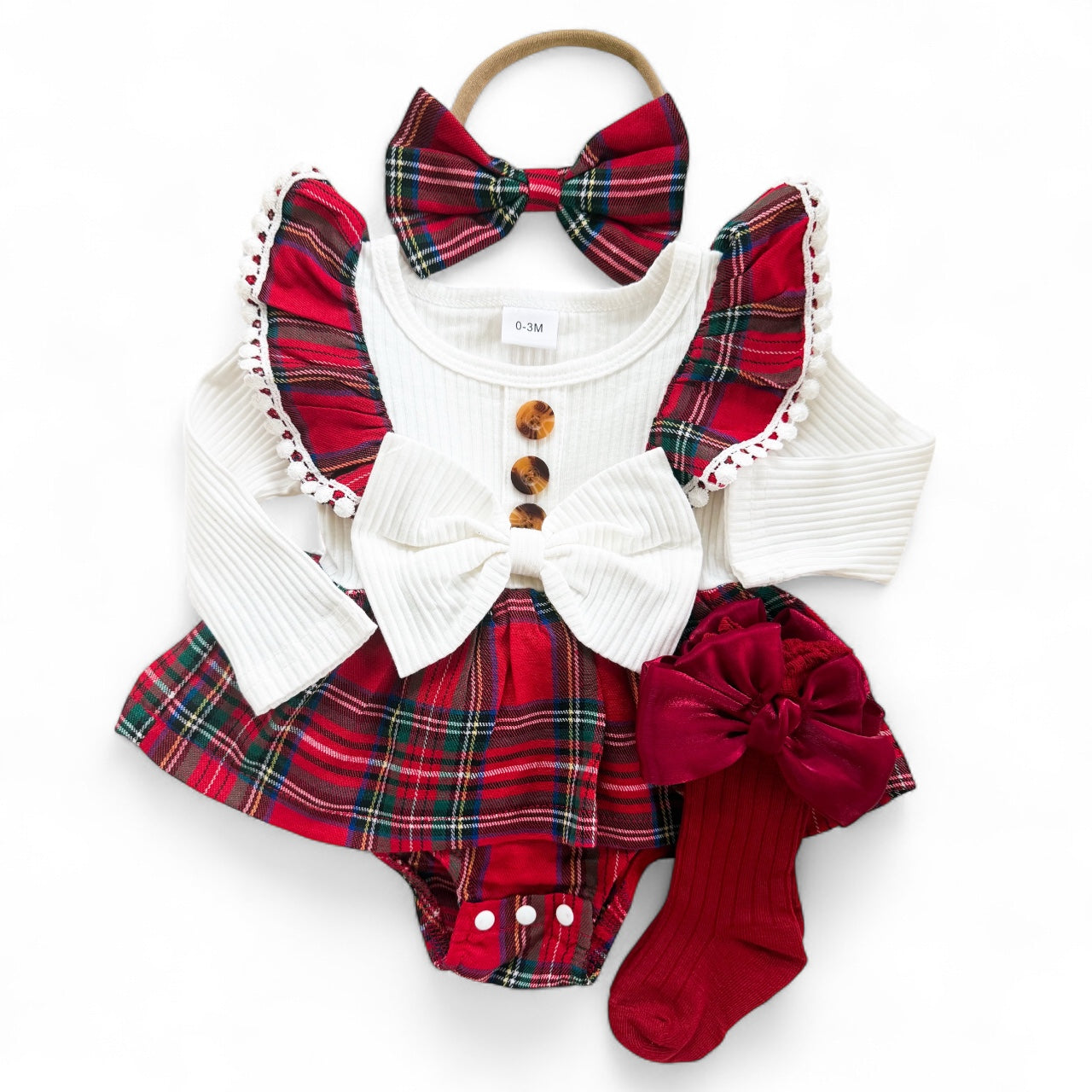Holiday Tartan Ruffle Romper Set