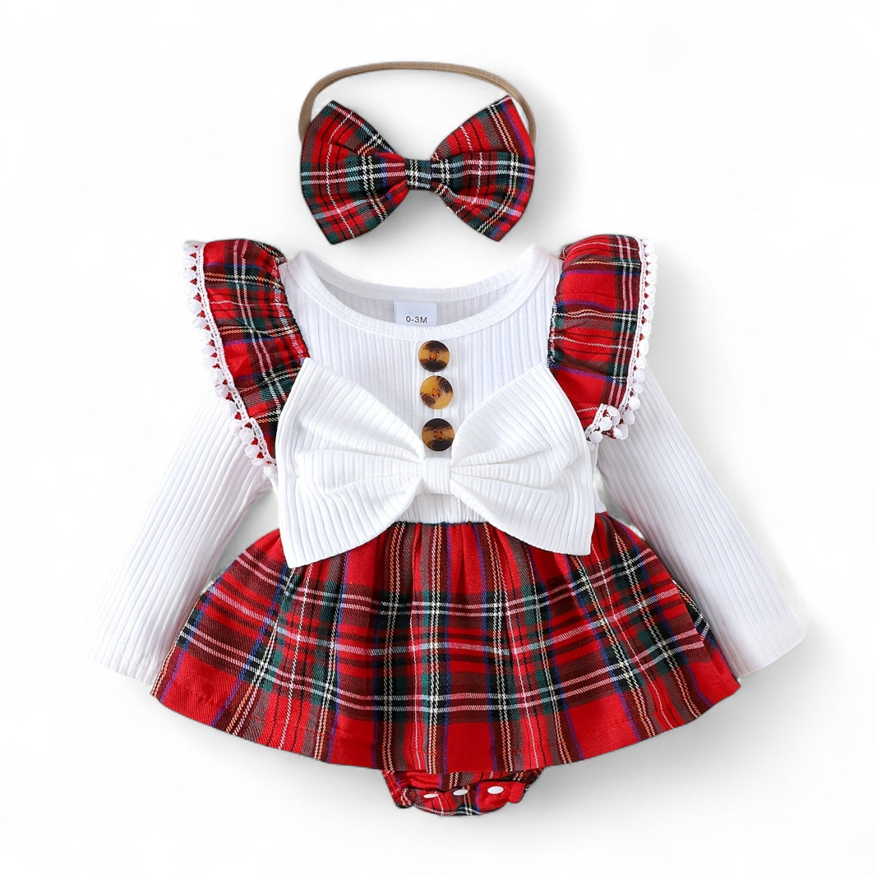 Holiday Tartan Ruffle Romper Set