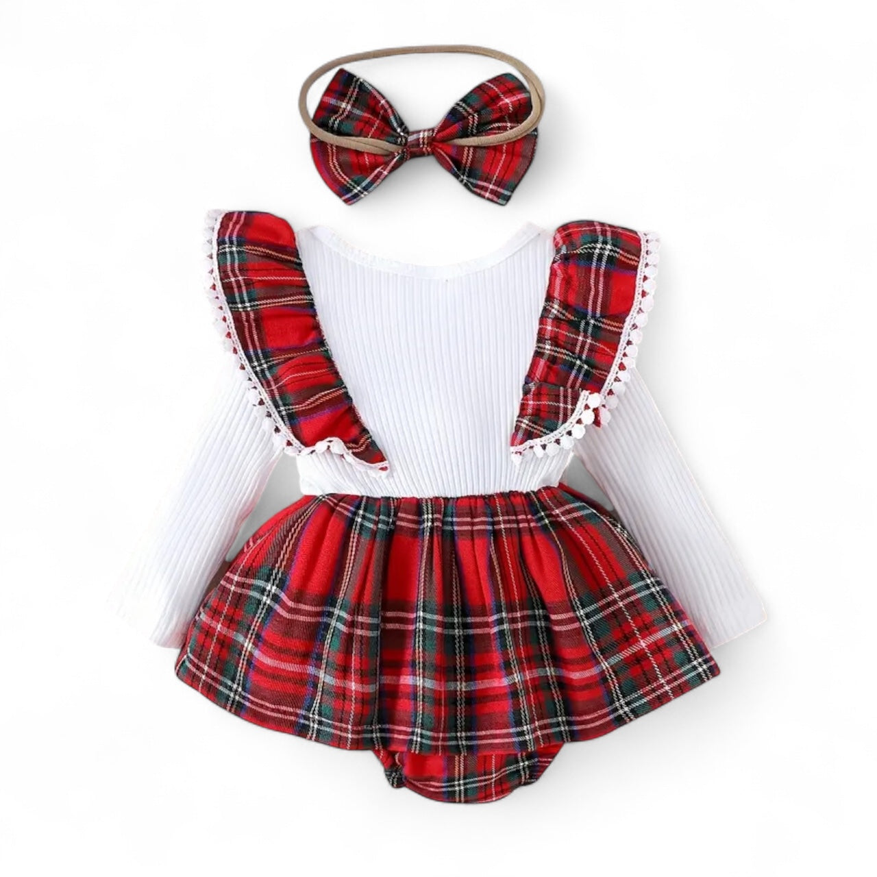 Holiday Tartan Ruffle Romper Set