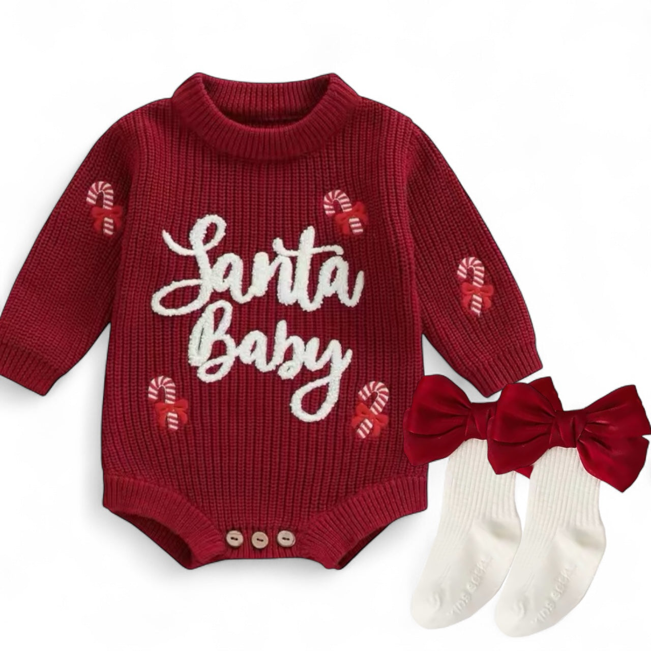 Santa Baby Knit Romper