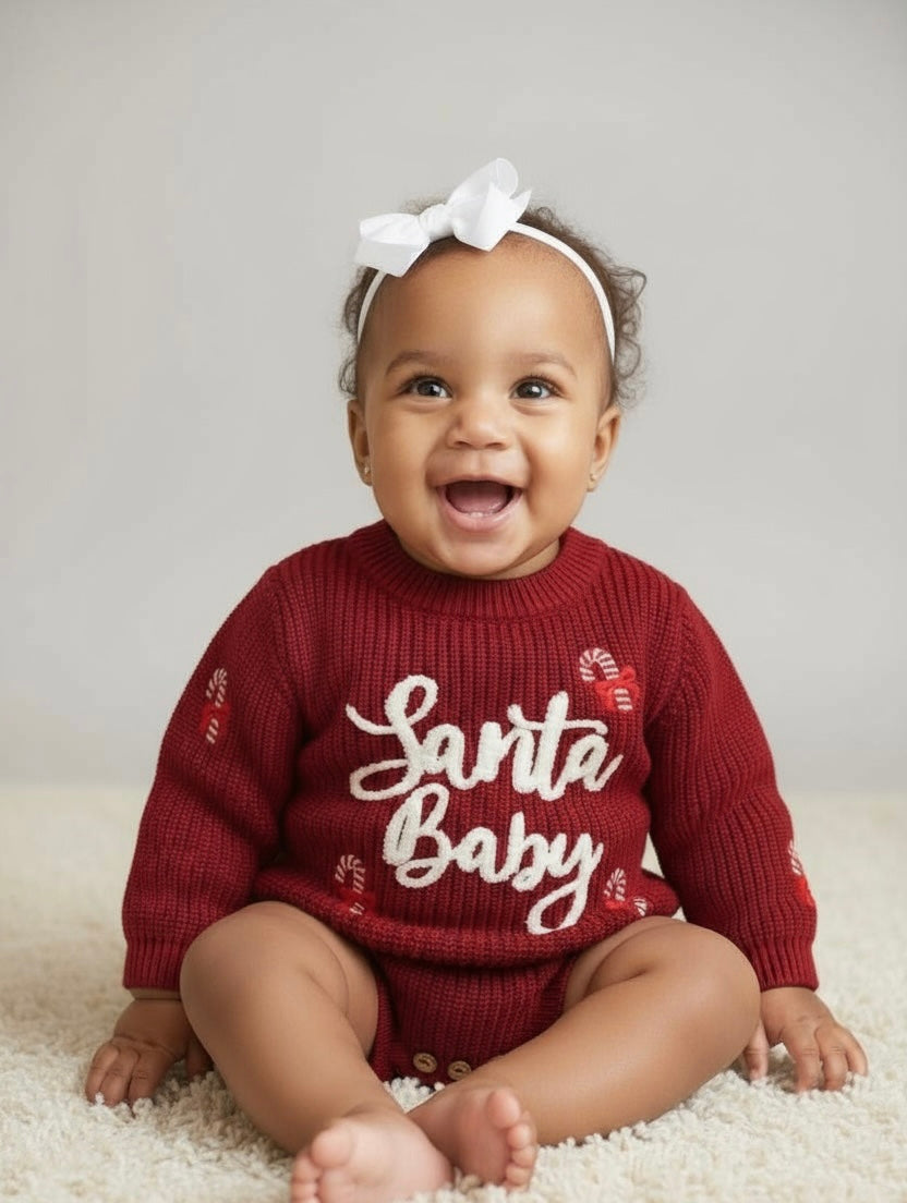 Santa Baby Knit Romper