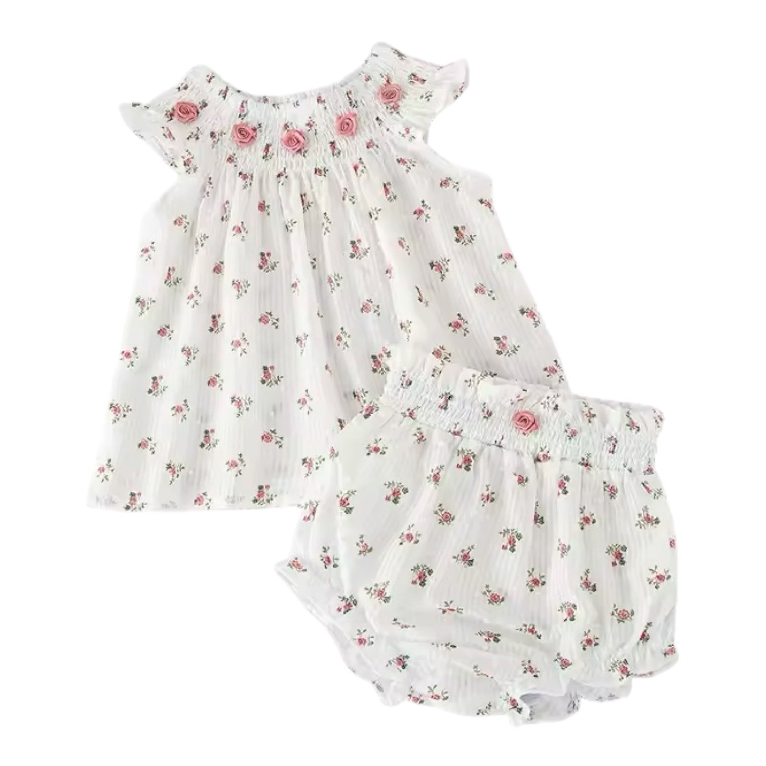 Rosebud Smocked Bloomer Set