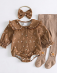 Hazel Meadow Floral 3pcs Romper Set
