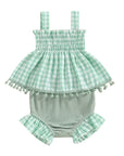 2pcs Plaid Cami set