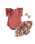 3pcs Ruffle Bloomers Set