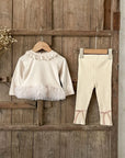 2Pcs Ruffles Bow Pants Set