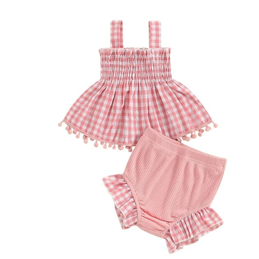 2pcs Plaid Cami set