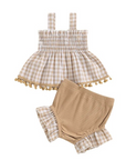 2pcs Plaid Cami set