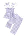 Tie Shoulder Shirred Babydoll Set