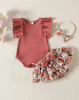 3pcs Ruffle Bloomers Set