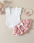 3pcs Ruffle Bloomers Set