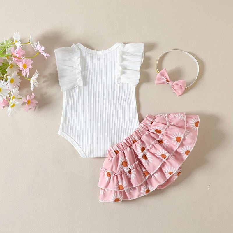 3pcs Ruffle Bloomers Set