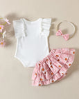 3pcs Ruffle Bloomers Set