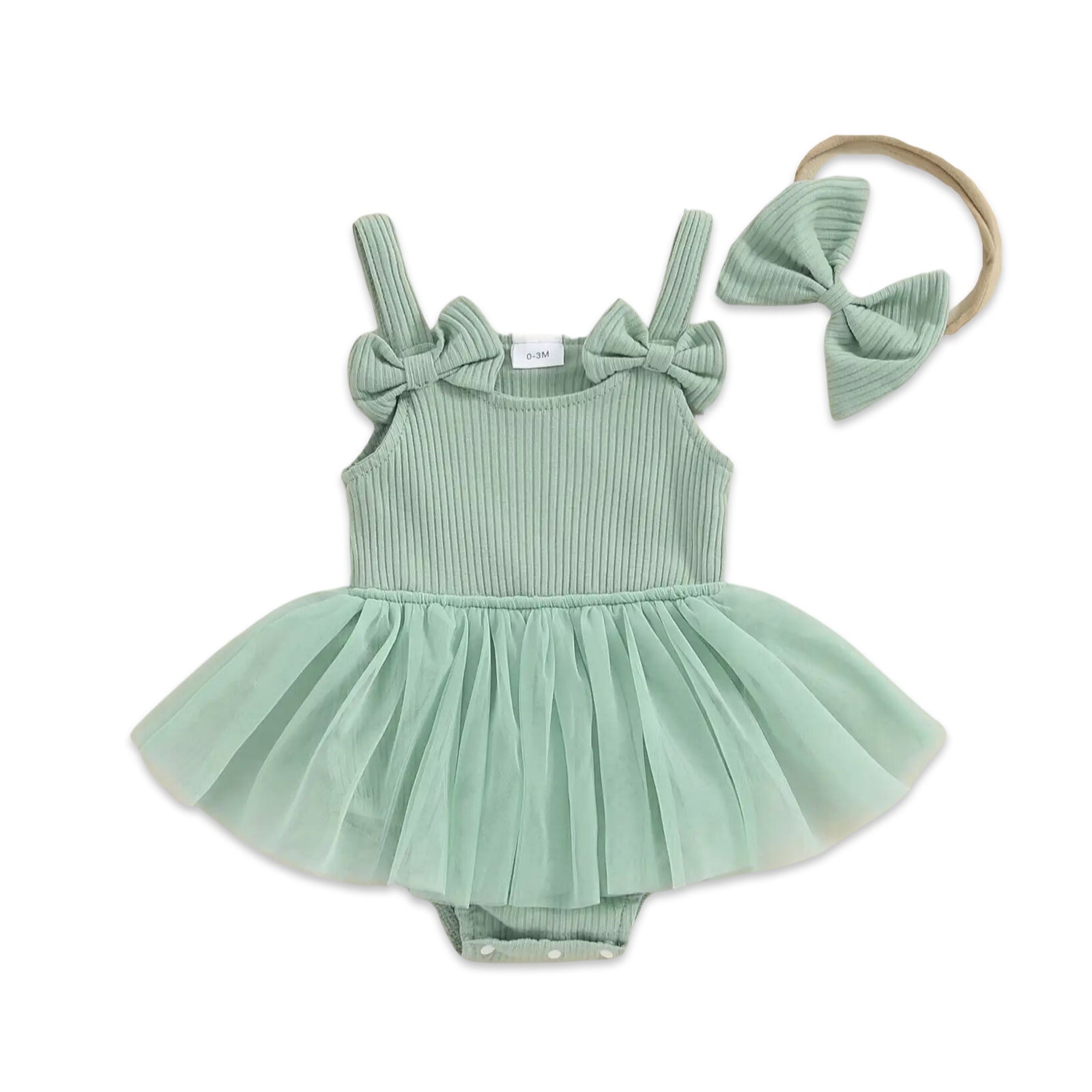 Sleeveless Bow Tulle Romper