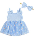 Bow Sleeve Daisy Tutu Romper