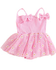 Bow Sleeve Daisy Tutu Romper