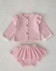 2pcs Heart Cardigan and Bloomer set